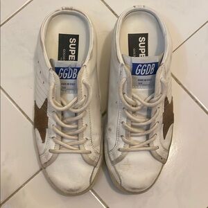 Golden Goose Deluxe Brand White Sneakers with Brown Star